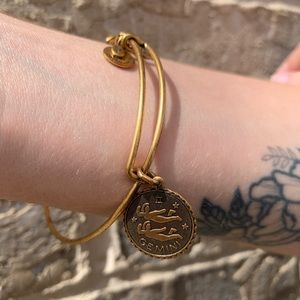 Alex and Ani Gemini charm gold bracelet